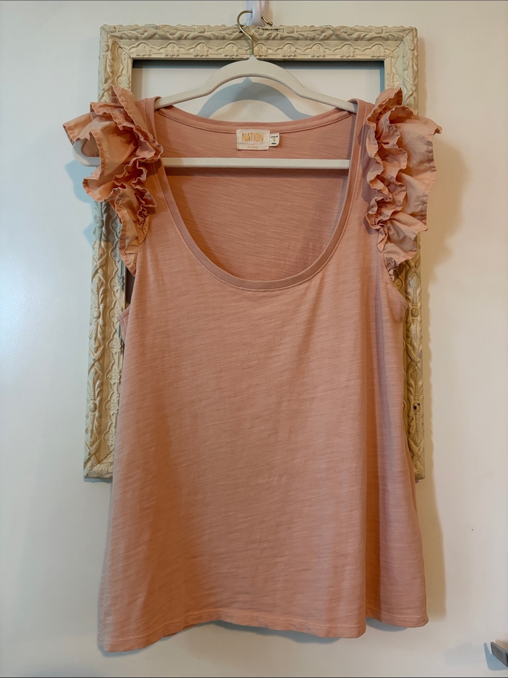 NATION LTD | Valentina Ruffled Tank in Light Pink Millennial - Picture 4 of 13
